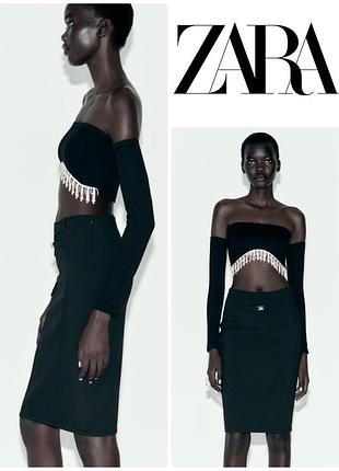 Топ зі стразами zara