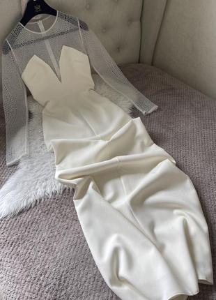 Сукня максі кремового кольору люкс бренд safiyaa р.10