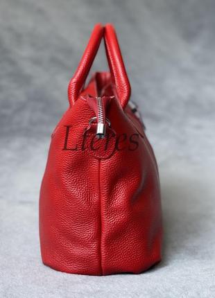 Кожаная стильная красная сумка, цвета в ассортименте5 фото