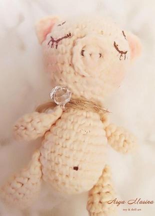 Брелок свинка для сумки, машины, рюкзака, ангелочек