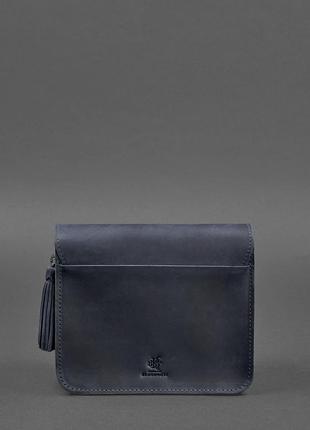 Шкіряна жіноча бохо-сумка лілу синя crazy horse bn-bag-3-nn-man5 фото