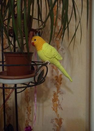 Жовтий хвилястий папужка корелла різдвяний подарунок плюшева іграшка папуга м’які тварини4 фото