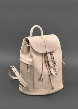 Кожаный женский рюкзак олсен светло-бежевый	bn-bag-13-crem-brule3 фото