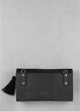 Кожаная женская сумка элис черная велюр bn-bag-7-g-velur5 фото