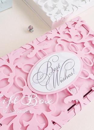 Коробочка gift box “afrodita” (розовый ) - открытка в коробочке