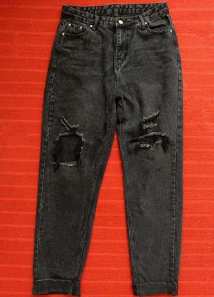 Жіночі джинси mom з рваностяии shein оригінал2 фото