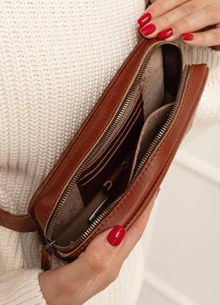 Кожаная поясная сумка dropbag mini светло-коричневая bn-bag-6-k9 фото