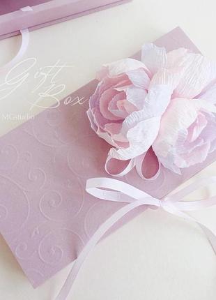 Gift box "kollet" (димчасто-рожевий) - листівка в коробочці