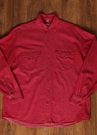 Чоловічий вінтажний карбіот jeff brenton red vintage denim shirt