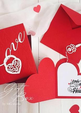 Giftbox "heart key" - листівка в коробочці1 фото