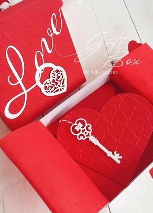 Giftbox “heart key” - открытка в коробочке5 фото