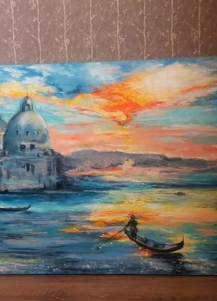 Картина маслом 70×90 живопись мастихин венеция2 фото