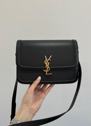 Жіноча сумка saint laurent solferino large black/gold2 фото