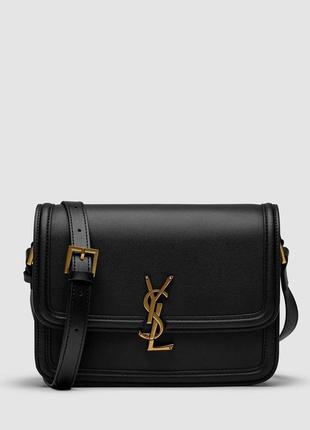 Жіноча сумка saint laurent solferino large black/gold7 фото