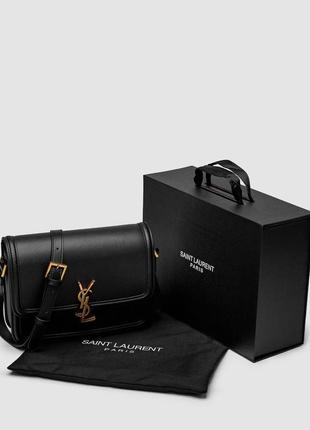 Жіноча сумка saint laurent solferino large black/gold8 фото