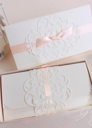 Giftbox “pino”  цвет 8 (персик) - открытка в коробочке