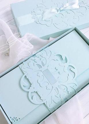 Giftbox “pino” цвет 10 (бирюза) - открытка в коробочке