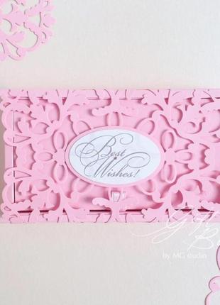 Gift box “afrodita” цвет 3 (розовый) - открытка в коробочке