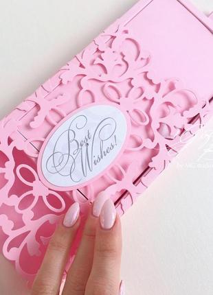 Gift box “afrodita” цвет 3 (розовый) - открытка в коробочке2 фото