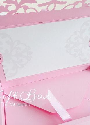 Gift box “afrodita” цвет 3 (розовый) - открытка в коробочке4 фото