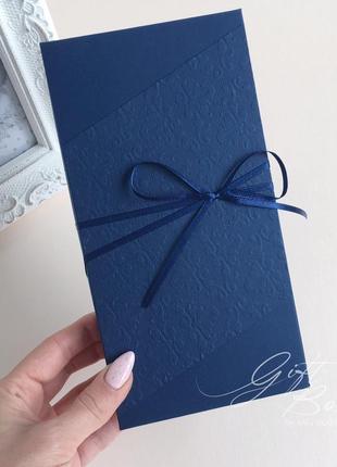 Gift box "james" колір 1 (синій) - листівка в коробочці