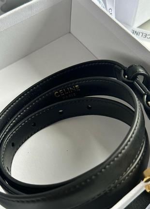 Ремінь celine medium triomphe belt in taurillon leather black4 фото