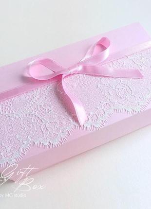 Gift box "bourgeois" цвет 3 (розовый) - открытка в коробочке2 фото