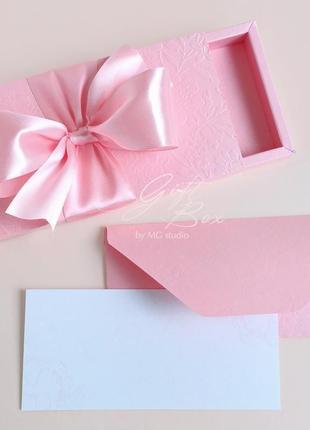 Gift box "loreleya" цвет 4 (розовый) - открытка в коробочке1 фото