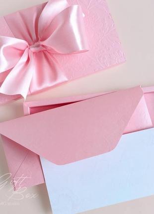 Gift box "loreleya" цвет 4 (розовый) - открытка в коробочке7 фото