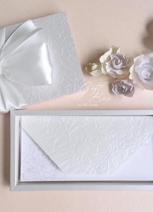 Gift box "loreleya" цвет 1 (белый) - открытка в коробочке5 фото