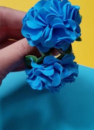 Резинка для волос. цветы-гортензии из фоамирана. ручная работа/handmade5 фото