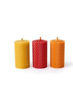 Натуральні свічки із вощини, медовий набір для оригінальних подарунків і декорування будинку2 фото