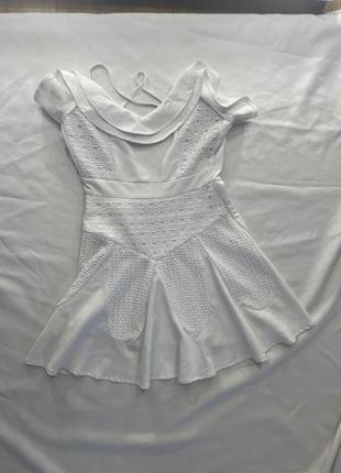 Белое коктельное платье xxs xs prettylittlething