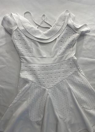 Белое коктельное платье xxs xs prettylittlething2 фото