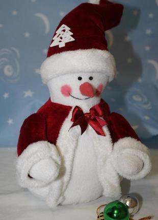 Снеговик - текстильная новогодняя игрушка1 фото