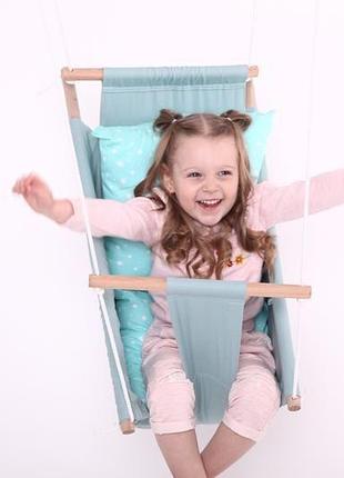 Качеля-гамак підвісна, колиска трансформер, гойдалка дитяча від 2-3 міс. до 4-5 років, динозаврики