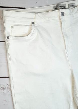 1+1=3 шикарные зауженные белые джинсы скинни высокая посадка new look, размер 54 - 564 фото
