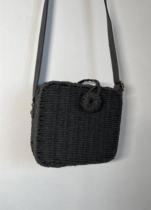Сумка плетена темно сіра asos