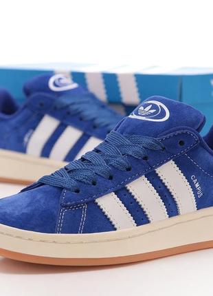 Жіночі кросівки adidas campus blue white адідас кампус синього з білим кольорів3 фото