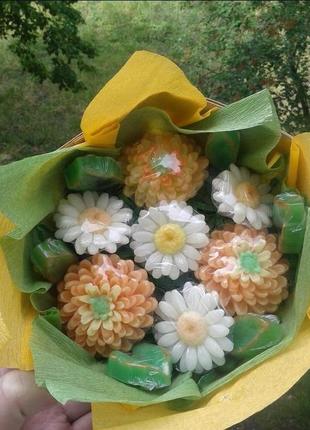 Мыльный букет "хризантемы-ромашки"1 фото