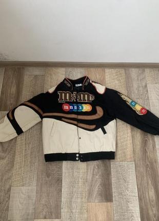 Винтажный бомбер m&amp;m. (винтаж,bomber jacket, y2k,винтажная куртка,ferrari )1 фото