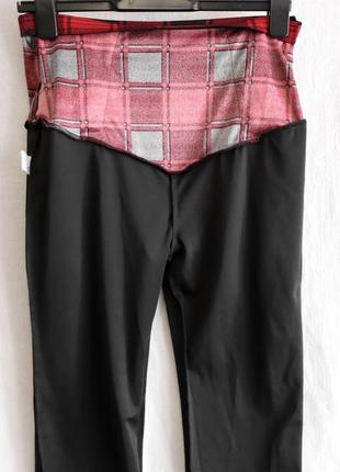 Круті жіночі брюки лосіни зшиті зі спідницею готика стімпанк гранж панк червона клітка 44-46 s-m7 фото