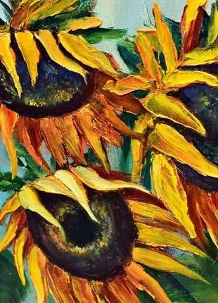 Яркие украинские подсолнухи, холст,40х60