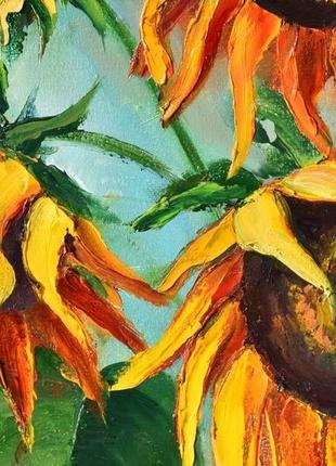 Яркие украинские подсолнухи, холст,40х60