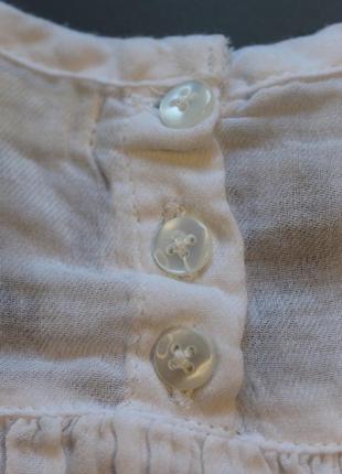 Белая блузочка с ручной вышивкой и сеткой для девочки 3-6 лет5 фото