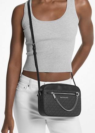 Сумка michael kors jet set large logo crossbody bag4 фото