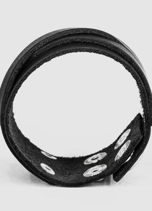 Черный элегантный кожаный браслет, код 32913 фото