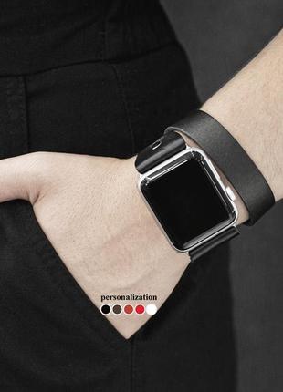 Кожаный ремешок для apple watch, 3 4 5 6 7 8 9 se ultra ultra 2, 38 40 41 42 44 45 49 мм, код 18101 фото