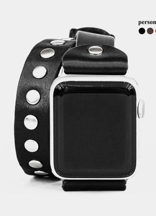 Кожаный ремешок для apple watch, 3 4 5 6 7 8 9 se ultra ultra 2, 38 40 41 42 44 45 49 мм, код 18202 фото