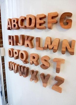 Дерев'яний алфавіт. англійські букви1 фото